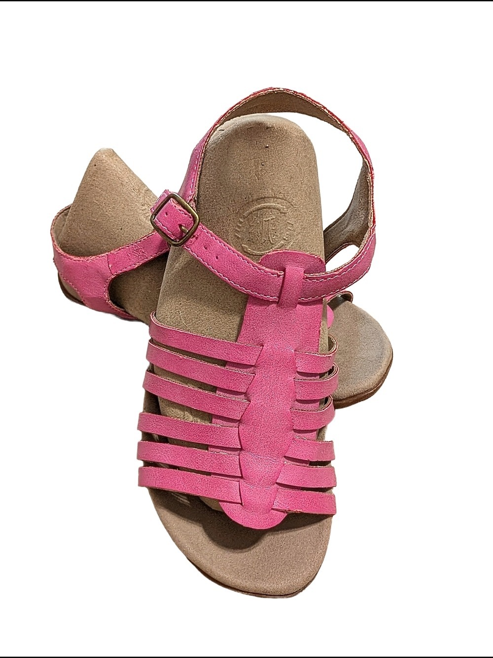 Sanita Pink Multi-Strap Sandals with Ankle Buckle